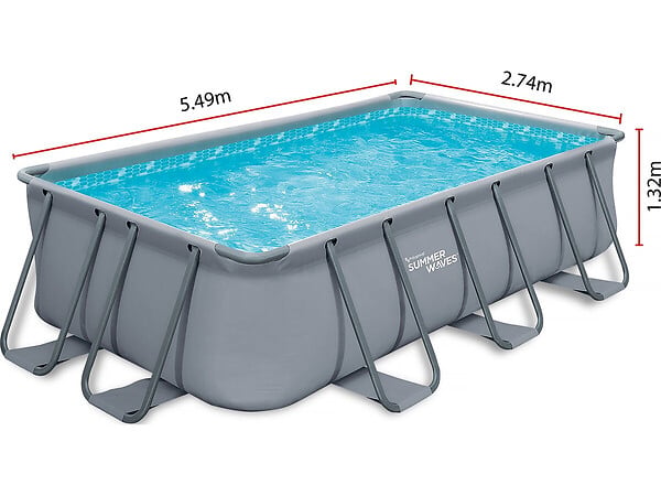 HABITAT ET JARDIN - Piscine tubulaire LUDO 3 - 5.49 x 2.74 x 1.32 m - filtration à  sable 5,1m3/H - large