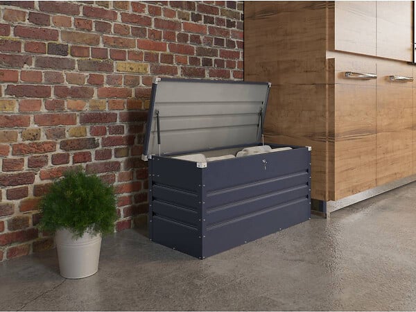 HABITAT ET JARDIN - Coffre de jardin métal "Store" - 480 L - 132 x 61 x 60 cm - Gris - large