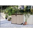 KETER - Coffre de jardin 880L Résine Beige / Marron Abri de rangement extérieur pour 2 poubelles 120L 2 portes KETER - vignette