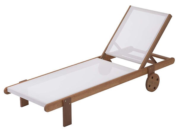 HABITAT ET JARDIN - Bain de soleil en bois exotique "Saïgon" - Maple - Ecru - Lot de 4 - large