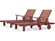 HABITAT ET JARDIN - Lot de 2 bains de soleil pliant en bois exotique "Tokyo" - Mahogany - Marron acajou - vignette