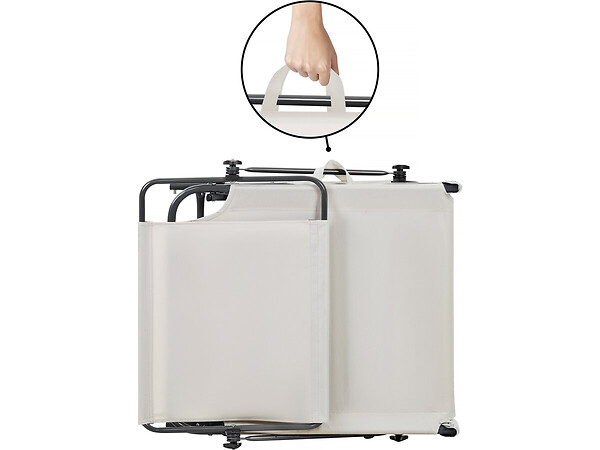 HABITAT ET JARDIN - Bain de soleil pliable "Lazy" - Avec pare soleil - Beige - large