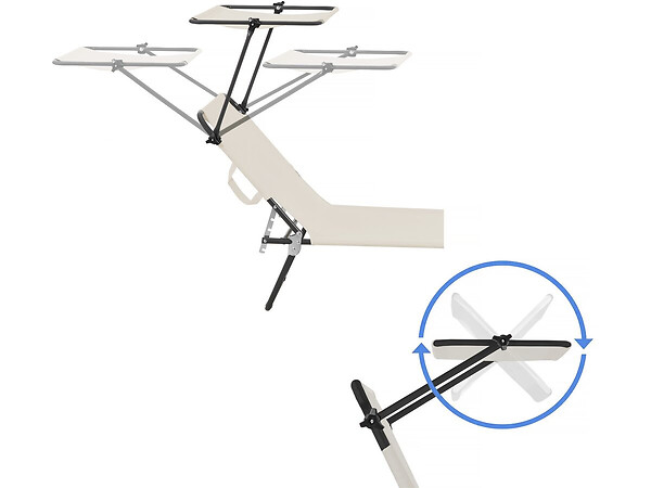 HABITAT ET JARDIN - Lot de 2 bain de soleil pliable "Lazy" - Avec pare soleil - Beige - large