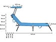 HABITAT ET JARDIN - Lot de 2 bains de soleil pliable "Lazy" - Avec pare soleil - Bleu - vignette