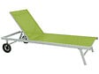 HABITAT ET JARDIN - Bain de soleil Alu / Textilene "Bella" avec roues - Vert - vignette