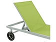 HABITAT ET JARDIN - Bain de soleil Alu / Textilene "Bella" avec roues - Vert - vignette