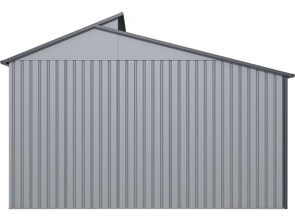 HABITAT ET JARDIN - Abri de jardin métal avec pergola "Madras" - 9.12 m² - 257 x 355 x 237 cm - Gris - large