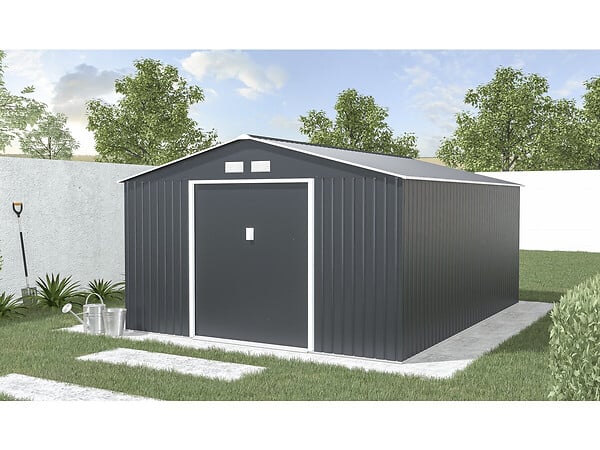 HABITAT ET JARDIN - Abri de jardin métal "Vegas"- 15 m² - Gris - large