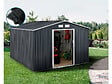 HABITAT ET JARDIN - Abri de jardin métal - "Vegas" 12.98 m² avec gouttière - Gris - vignette