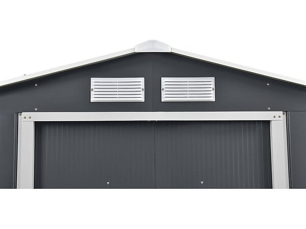 HABITAT ET JARDIN - Abri de jardin métal - "Vegas" 12.98 m² avec gouttière - Gris - large