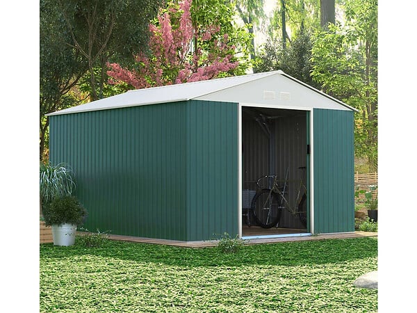 HABITAT ET JARDIN - Abri de jardin métal "Rosas" - 10,85 m² - Vert - large