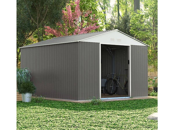 HABITAT ET JARDIN - Abri de jardin métal "Dallas" - 15,16 m² - Taupe - large