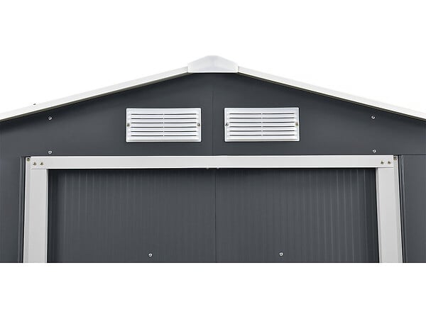 HABITAT ET JARDIN - Abri de jardin en métal "Vegas" 5.29 m² avec gouttière - Gris - large
