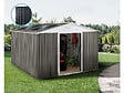 HABITAT ET JARDIN - Abri jardin métal "Dallas" - 15.16m² avec panneau solaires - Taupe - vignette