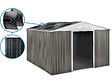 HABITAT ET JARDIN - Abri jardin métal "Dallas" - 12,99 m² avec panneaux solaires - Taupe - vignette