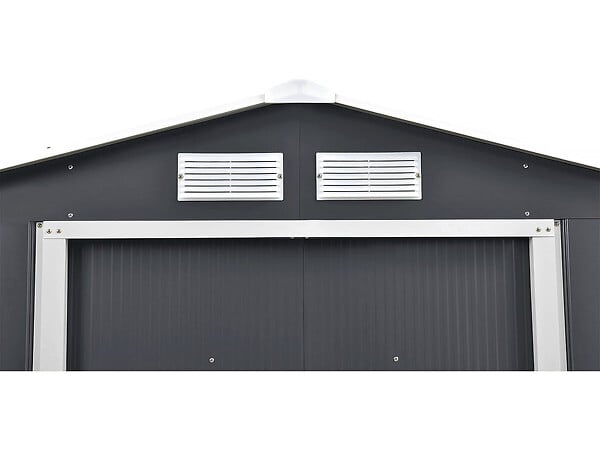 HABITAT ET JARDIN - Abri de jardin métal - "Vegas" - 5.29 m² avec panneaux solaires - Gris - large