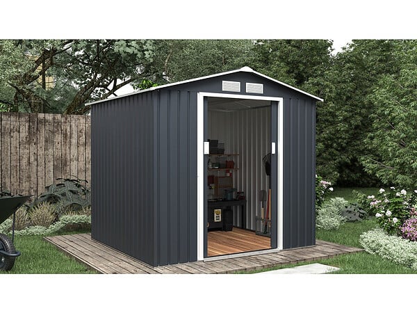 HABITAT ET JARDIN - Abri de jardin métal "Vegas" - 4,07 m² - Gris - large