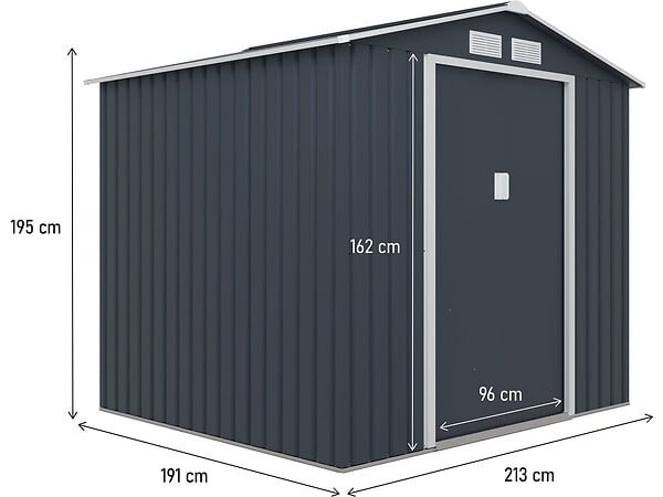 HABITAT ET JARDIN - Abri de jardin métal "Vegas" - 4,07 m² - Gris - large
