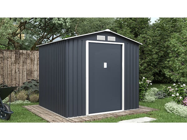 HABITAT ET JARDIN - Abri de jardin métal "Vegas" - 4,07 m² - Gris - large