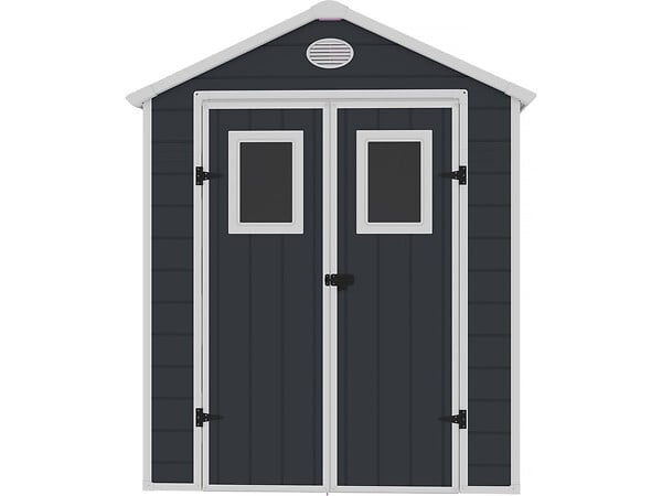 HABITAT ET JARDIN - Abri de jardin résine "Texas" - 5.23 m² - kit d'ancrage inclus  - Anthracite - large
