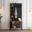 HABITAT ET JARDIN - Meuble d'entrée en bois "Viyana D" - 90 x 35 x 200 cm - Gris anthracite - vignette