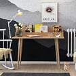 HABITAT ET JARDIN - Bureau avec étagère en bois "Rammi" - 100 x 60 x 94 cm - Marron - vignette