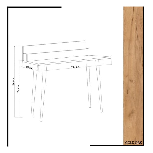 HABITAT ET JARDIN - Bureau avec étagère en bois "Rammi" - 100 x 60 x 94 cm - Marron - large