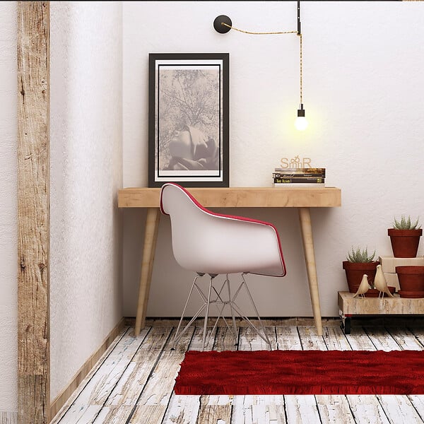 HABITAT ET JARDIN - Bureau en bois "Valencia" - 100 x 60 x 74 cm - Marron - large