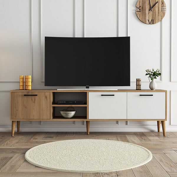 HABITAT ET JARDIN - Meuble TV en bois "Exxen" - 180 x 35 x 53 cm - Blanc - large