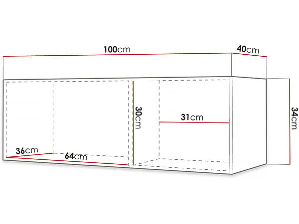 HABITAT ET JARDIN - Meuble TV Suspendu "Waldi Riflo" - 100 x 34 x 40 cm - Noir - large