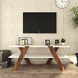 HABITAT ET JARDIN - Meuble TV en bois "Basic" - 120 x 33 x 45 cm - Blanc - vignette