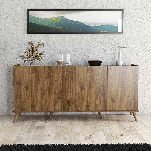 HABITAT ET JARDIN - Buffet en bois "Elegante" - 180 x 45 x 80 cm - Marron - large