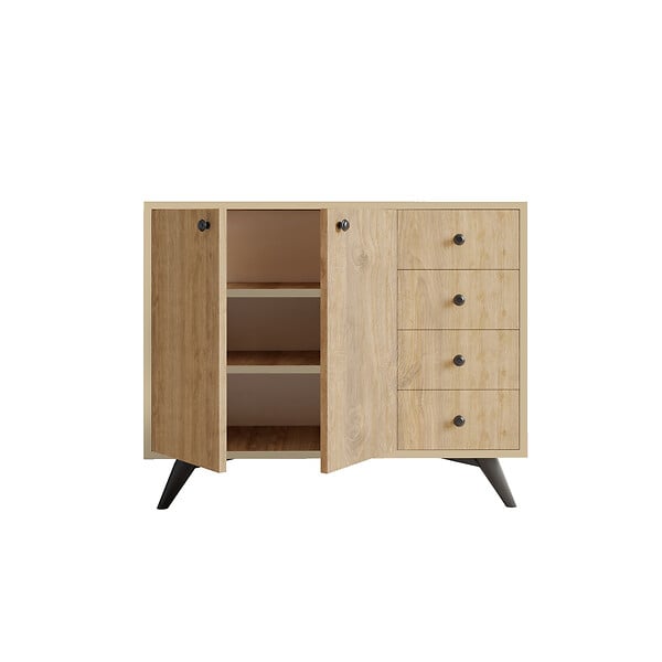 HABITAT ET JARDIN - Buffet en bois "Waga" - 100 x 35 x 82 cm - Marron - large