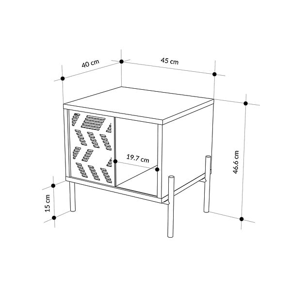 HABITAT ET JARDIN - Table de chevet en bois "Dionysos" - 45 x 40 x 47 cm - Marron - large