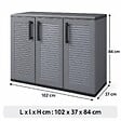ARTPLAST - Armoire de Rangement Garage Atelier - Armoire basse 3 portes et 1 étagère Réglable Polypropylène 102x37h84 cm Charge 20 kg - vignette
