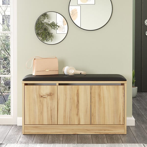 HABITAT ET JARDIN - Meuble à chaussures en bois "Mirko" - 90 x 35 x 45 cm - Beige - large