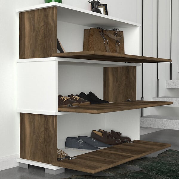 HABITAT ET JARDIN - Meuble à chaussures en bois "Napolyon" - 90 x 30 x 93 cm - Marron - large