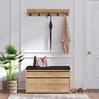 HABITAT ET JARDIN - Meuble à chaussures avec banc en bois "Boby" - 80 x 35 x 42 cm - Beige - vignette