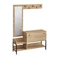 HABITAT ET JARDIN - Meuble à chaussures avec miroir en bois "Nonso" - 120 x 35 x 70 cm - Beige - vignette