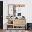 HABITAT ET JARDIN - Meuble à chaussures avec miroir en bois "Nonso" - 120 x 35 x 70 cm - Beige - vignette