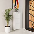 HABITAT ET JARDIN - Meuble à chaussures en métal "Luna" - 50 x 15 x 103 cm - Blanc - vignette