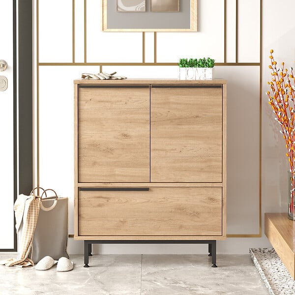 HABITAT ET JARDIN - Meuble à chaussures en bois "Calvin" - 74 x 35 x 90 cm - Marron - large