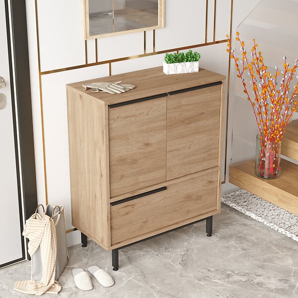 HABITAT ET JARDIN - Meuble à chaussures en bois "Calvin" - 74 x 35 x 90 cm - Marron - large