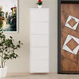 HABITAT ET JARDIN - Meuble à chaussures en métal "Ayse" - 50 x 15 x 169 cm - Blanc - vignette