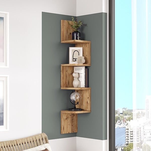 HABITAT ET JARDIN - Étagère murale en bois "Lula" - 22 x 22 x 117 cm - Marron - large