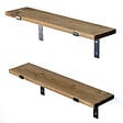 HABITAT ET JARDIN - Lot de 2 étagères murales en bois en bois "Looby" - 60 x 14 x 16 cm - Marron - vignette