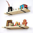 HABITAT ET JARDIN - Lot de 2 étagères murales en bois en bois "LAM008" - 60 x 14 x 16 cm - Beige - vignette