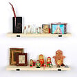 HABITAT ET JARDIN - Lot de 2 étagères murales en bois en bois "LAM008" - 60 x 14 x 16 cm - Beige - vignette