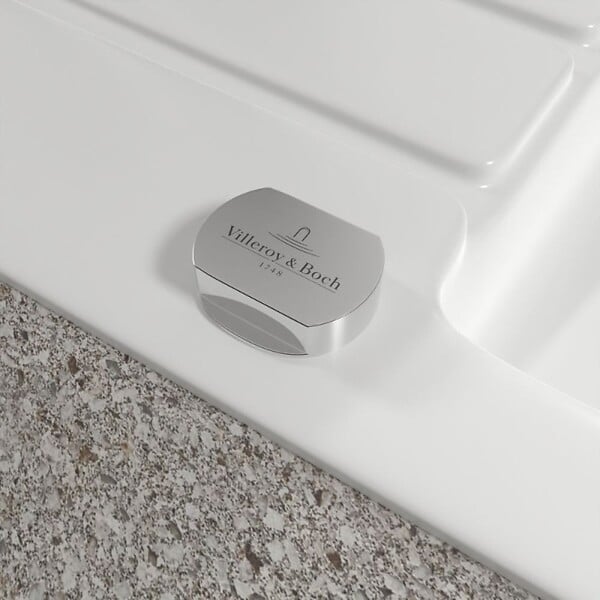 VILLEROY ET BOCH - Villeroy & Boch Architectura 50 Evier à encastrer 86x51cm réversible avec vidage automatique, Céramique, Blanc (33501201) - large