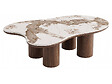 HABITAT ET JARDIN - Table basse en bois avec plateau en céramique "Kora" - 120 cm - Marron - vignette